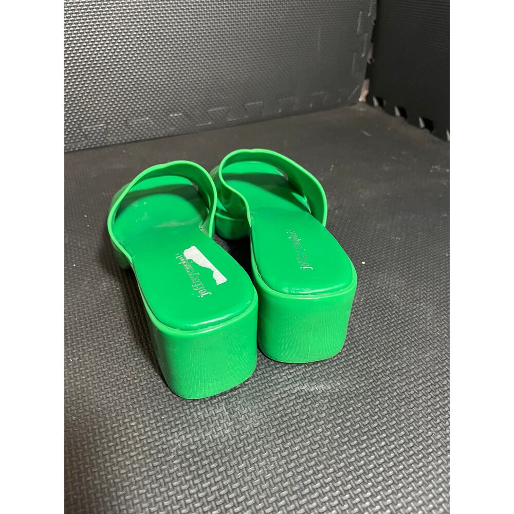 Jeffrey Campbell Bubblegum Mule Green Shiny Sandal Y2K Womens Size 8 Platform - Picture 8 of 8